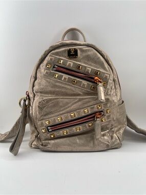 MCM Rucksack Metalic Gold Backpack